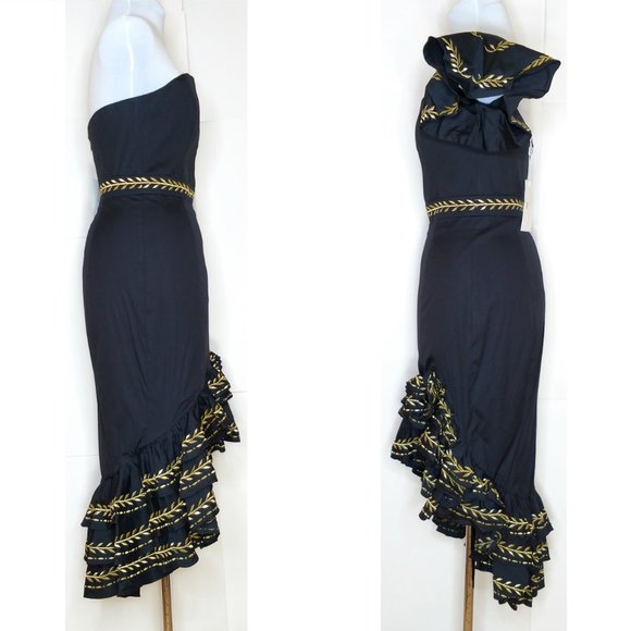 Caroline Constas Cam Embroidered Ruffle Midi Dress - Picture 5 of 7